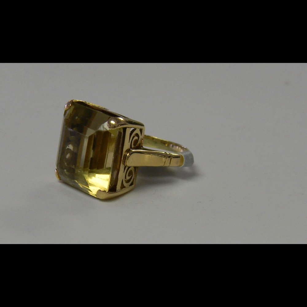 Genuine Citrine 14k Gold Ring